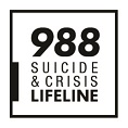 Black font reading 988 Suicide & Crisis Lifeline